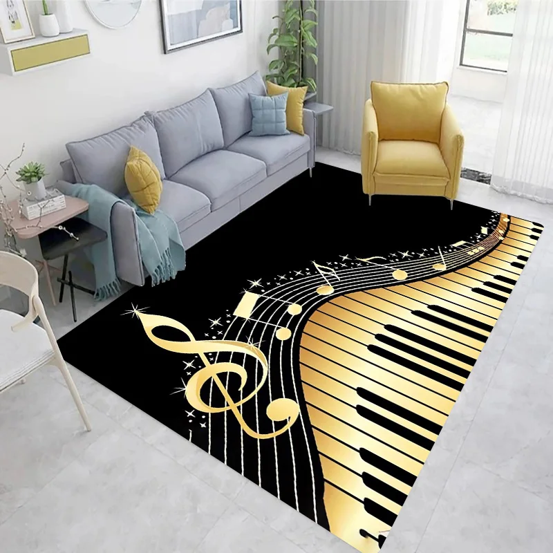 Home Textiles Notes - Piano preto e branco teclas partitura