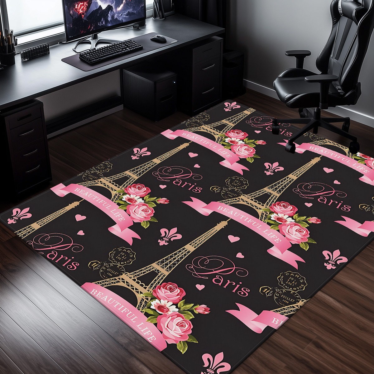 Home Textiles Paris - Paris torre eiffel rosa cristal veludo