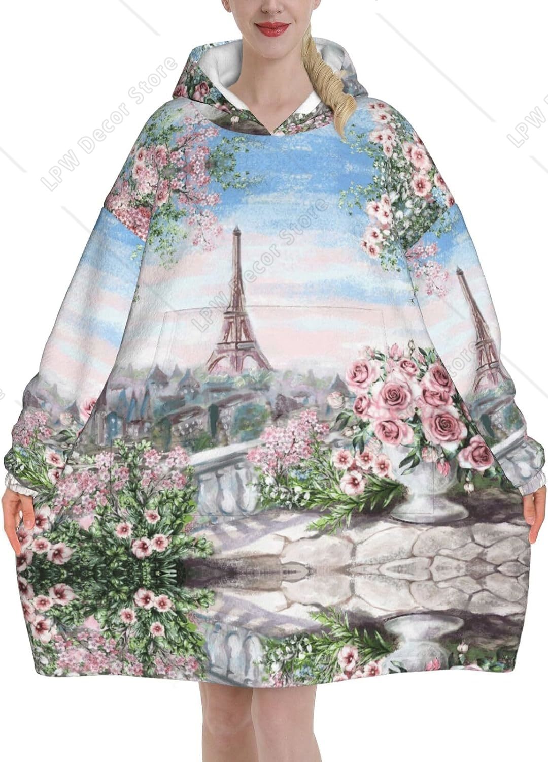 Home Textiles Paris - Manta com capuz Tower Paris Print