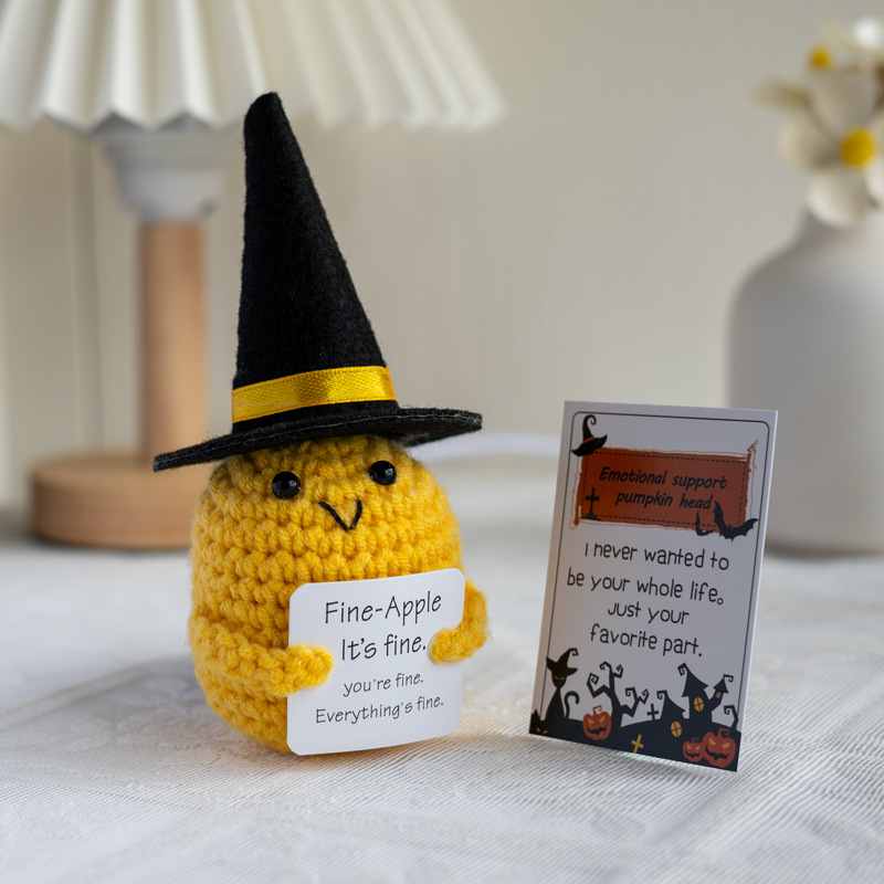 Home Textiles Europe - Handmade Knitted Halloween Pumpkin Doll com