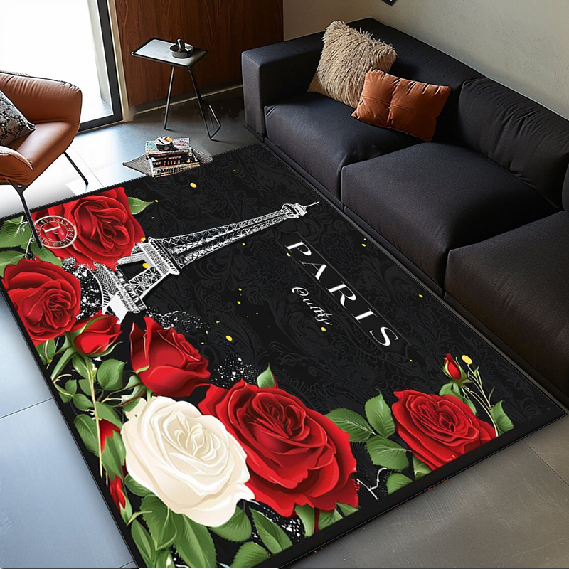 Home Textiles Paris - Tapete romântico de rosas da Torre