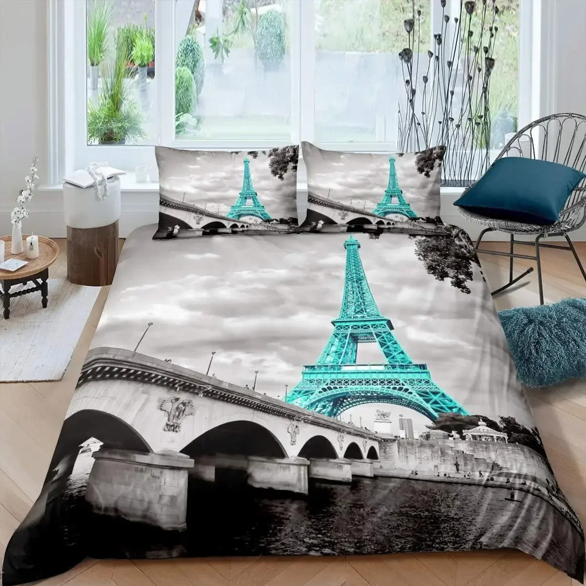Torre eiffel paris tema confor - Home Textiles Paris avaliação e preço