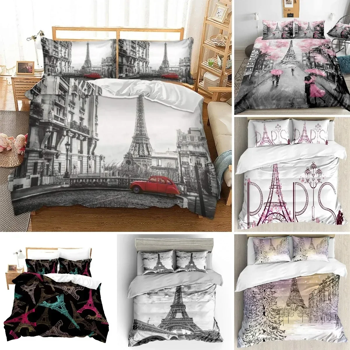 Torre eiffel paris tema confor - Home Textiles Paris avaliação e preço