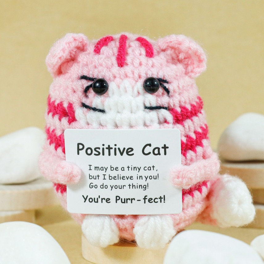 Engraçado crochê positivo gato - Home Textiles Europe avaliação e preço