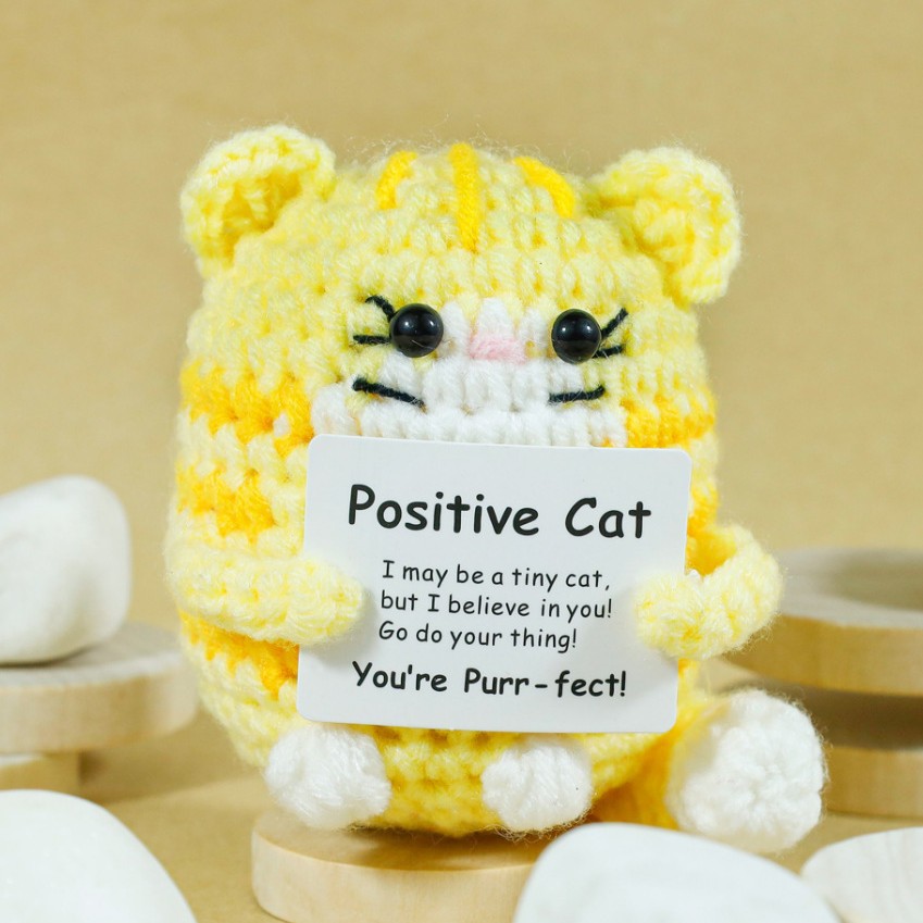 Engraçado crochê positivo gato - Home Textiles Europe avaliação e preço